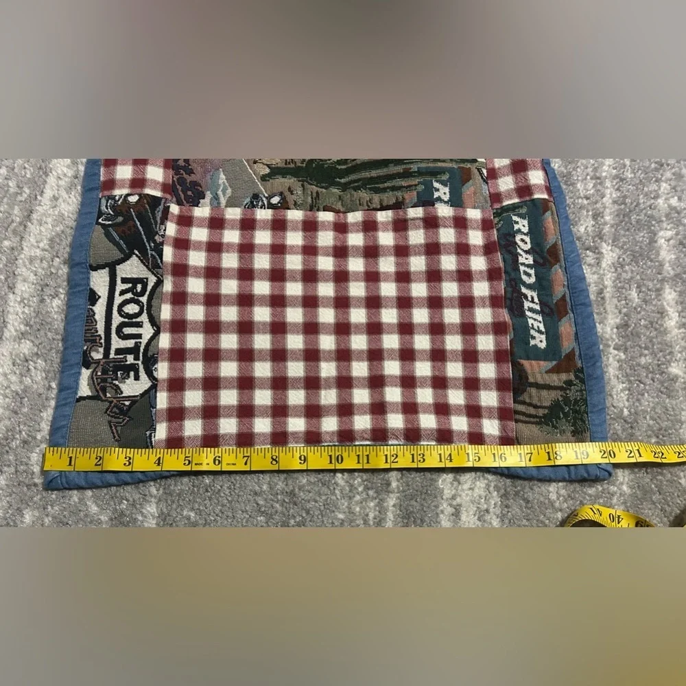 Route 66 King Size Knit Pillow Shams Covers Country Cabin Cottagecore Decor